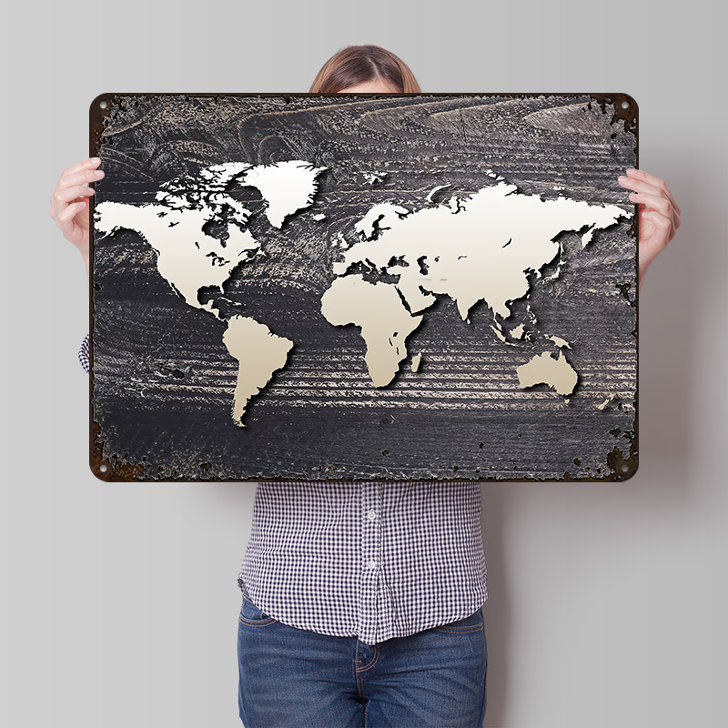 World Of Retro Gaming - World Map 4 Metal Poster Custom