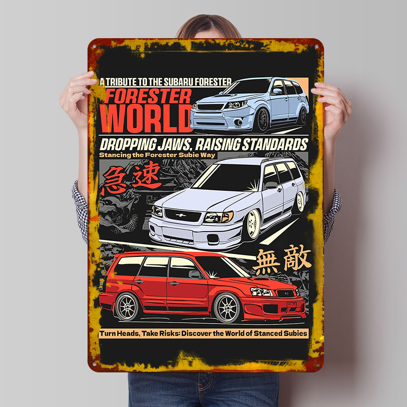 World Of Retro Gaming - Sports Car Forester World Metal Poster