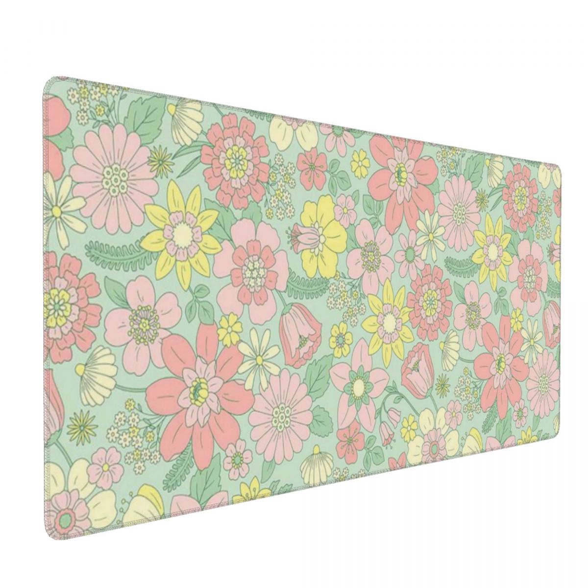 Retro Gaming Keyboard And Mouse - Large Mouse Pad Retro Spring Floral
