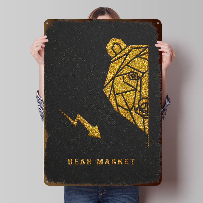 Retro Gaming Market - Gold Bear Market Metal Poster Customized