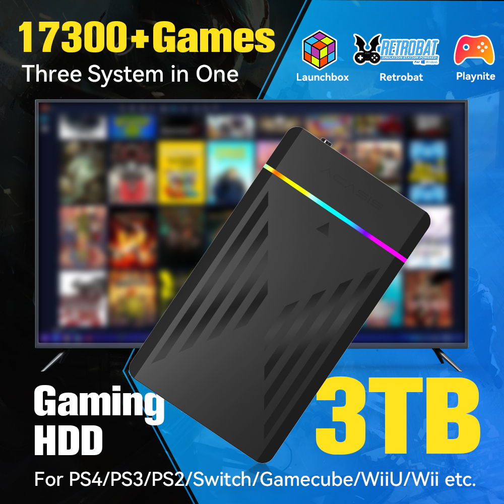 Retro Gaming Download - 3TB Portable Gaming HDD LaunchBox/Retrobat/Playnite Retro