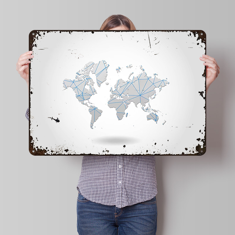 World Map Tinplate Poster Cust - đánh giá và giá World Of Retro Gaming