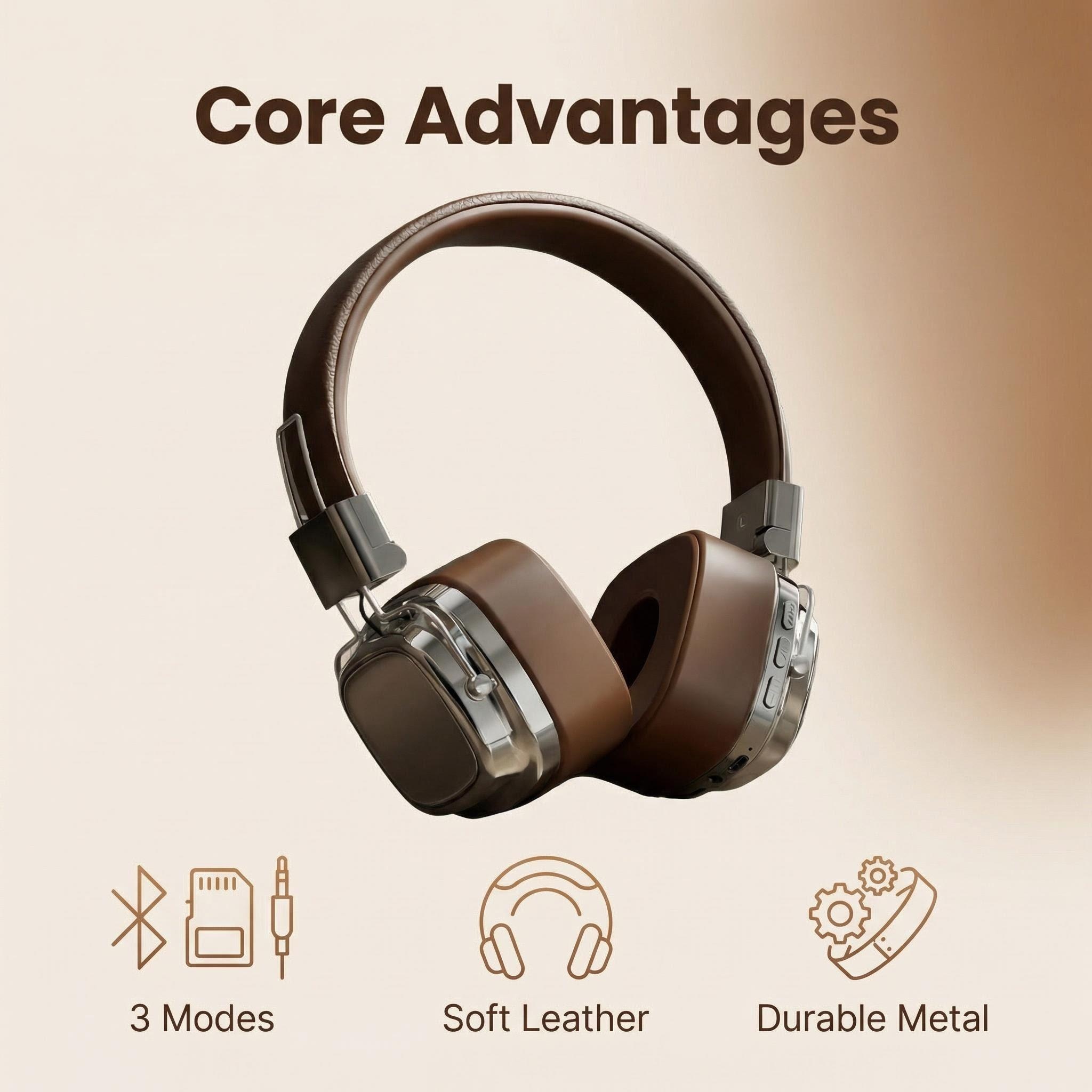 Retro Leather Over-ear Headpho - đánh giá và giá Retro Gaming Cable