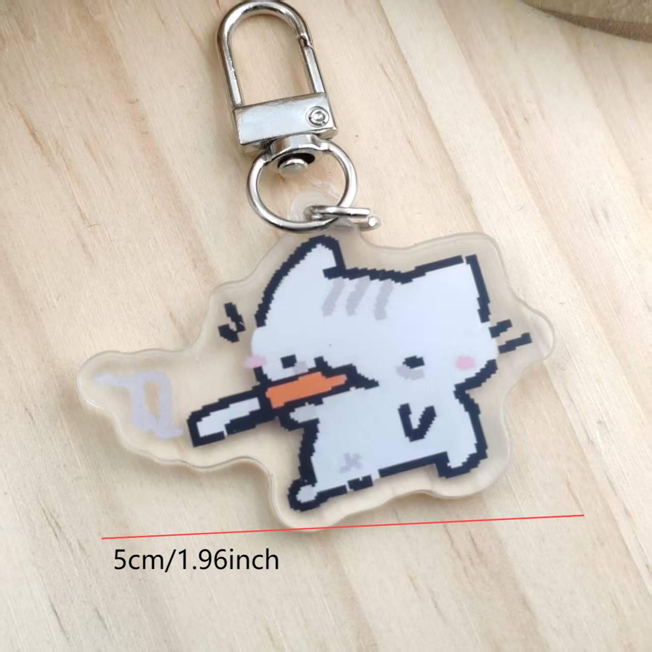 2d Flat Pixel Cat Keychain - G - đánh giá và giá Retro Gaming Vibe