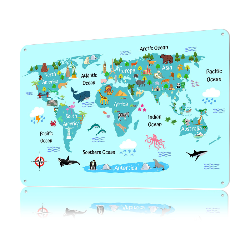 Kids World Map Printed Poster  - đánh giá và giá World Of Retro Gaming
